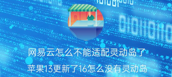 网易云怎么不能适配灵动岛了 苹果13更新了16怎么没有灵动岛？